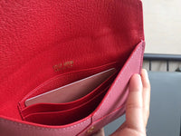 A-accessories MIU MIU NO.5MF001 15.5X10.5cm Envelope Style Leather Case Front Pocket Wallet Super Thin Fashion Card Holder With ID Card Slots