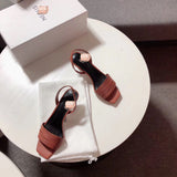 S-shoe N.E.O.U.S Summer Single Cusp Shoe Strappy Heels Solid Buckle Classics Color Block Shoes Slip-on strappy leather sandals with a geometric heel