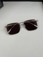 S-sunglasses Men's UV-Proof Strong Light Sunglasses For Diane Classic Silver Square Frame 99.9% UV Protected Brown Lenses for Driving Eye Glasses Reflective Lenses Big Face
