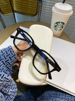 S-sunglasses G monster Korean Women Style Anti-Radiation Square Black Acetate Frame For Cato Wellington Style Eyeglasses Transparent Light The Circular Stud Embellishments Sunlight Blocking Retro unisex Computer Glasses Anti-Blue lens Eyewear