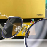 S-sunglasses Fendi Aviator Large Metal Unisex Sunglasses Designer Polarized 100% UV Protection For 0387