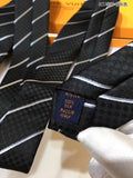 A-accessories Louis Vuitton Men's Silk Tie and Pocket Square Woven Formal Tie Cufflink Set Solid Neckties
