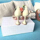 S-shoe A.M.I.N.A M.U.A.D.D.I Women's Strappy Chunky Block Sandals Ankle Strap Open Toe High Heel for Dress Wedding Party Evening Office Shoes Sandals