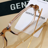 S-sunglasses G monster Anti-Blue Women Round Glasses Eyeglasses For Jeff Anti Radiation Metal Details Thin Temples Transparent Retro unisex Computer lens Oversized Black Acetate Frame Eyewear 99.9% UV Protection