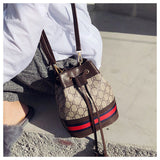 L-package Women Bag With Colorful Strap Bucket Bag Women PU Leather Shoulder Bags Messenger Bags with 2-Style Strap