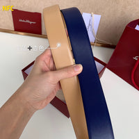 A-accessories S.a.l.v.a.t.o.r.e F.e.r.r.a.g.a.m.o 3.5cm Men's Genuine Leather Dress Belt Handmade 100% Cow Leather Fashion & Classic Designs for Work Business and Casual
