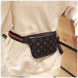 L-package Women's Canvas Designer PU Waist Purse Belt Bag Fashion Personality Messenger Chest Bag