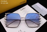 S-sunglasses Fendi Italy Designer Eyeglass Frames Glasses Pearl decoration Full frame for FF0296