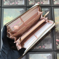 A-accessories GUCCI NO.524291 19-10-2.5cm Women’s Long PU Leather Wallet with Credit Card Holders Money Organizer Zipper Purse Wristlet Handbag