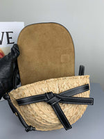H-bag Loewe Gate Mini Bag Light Blue/Natural Women Gate Saddle Shaped Crossbody Bag Shoulder Purse