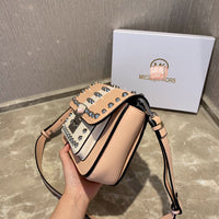 M-Handbag M.K 23-16cm Women Designer Rivet Shoulder Bag Ladies Top Handle Clutches Handbags Purse