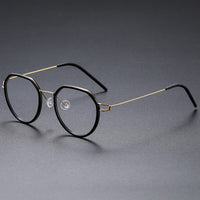 Gillian Denmark Titanium No Screw Korea Glasses Frames Optical Ultra-light Business Round Prescription Diopter Eyeglasses Men