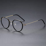 Gillian Denmark Titanium No Screw Korea Glasses Frames Optical Ultra-light Business Round Prescription Diopter Eyeglasses Men