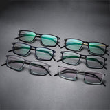 High Quality 6544 Denmark Titanium No Screw Glasses Frames Optical Ultra-light Business Square Glasses Frames To Put Crystals