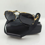 Acetate Alloy Chain Oval Sunglasses For Women Black Vintage Brand Designer Fashion Summer Girls Female For Sun Glasses UV400