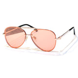 Fashion Pilot Sunglasses Women Rimless Sun Glasses 2023 Summer Style Female Uv400 Green Brown