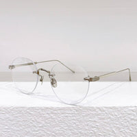 CT Rimless Frameless Pure Titanium Sunglasses Round Unisex Original Quality Silver Eyeglasses Uv400 0393S Designer Brand Glasses