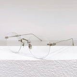 CT Rimless Frameless Pure Titanium Sunglasses Round Unisex Original Quality Silver Eyeglasses Uv400 0393S Designer Brand Glasses