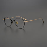 PT813 Handmade titanium eyeglass Round frame Glasses  myopia  prescription retro thin legs, flat light, and height options