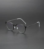 Round Denmark Linde 6506 Titanium No Screw Korea Glasses Frames Optical Ultra-light Business Prescription Diopter Glasses