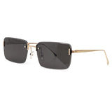 2023 Retro Sunglasses Female Rimless Square Metal Temples Sunglasses Gradient Sunscreen Fashion Summer Travel Sunglasses