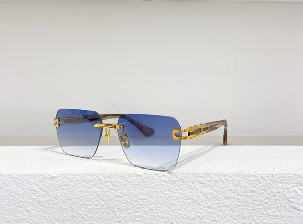 Fashionable borderless sunglasses Gradient lenses Men's sunglasses Brand designer Top quality