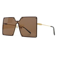 Square Metal Sunglasses Women Ladies Metal High Quality Large Frame Gradient Sunglasses