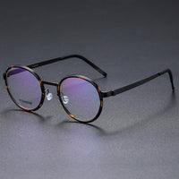 Eyeglass Frame Denmark Linde 9752 Titanium No Screw Korea Round Glasses Frames Optical Ultra-light Business For Men Women