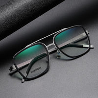 Optical Lenses Denmark Linde 9911 Titanium No Screw Korea Glasses Frames Optical Ultra-light Business Square Reading Glasses Men