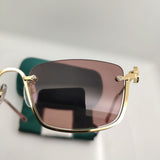 Hot 2023 New Small Fashion Semi-Rimless Sunglasses For Women Party Brand Designer Black Female Girl Ladies For Sun Glasses UV400