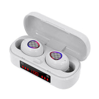 E-electronic V7 TWS Bluetooth 5.0 Headphones Earphone Wireless Headset With LED Digital Display Hot Discounted Sale Earbuds Wireless Bluetooth Earphones With Digital Display Battery Smart Charging Cabin Case