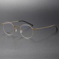 Denmark Titanium Screwless Korea Glasses Frames Optical Ultra-light Business Round Prescription Diopter Titanium Eyeglasses Men