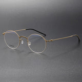 Denmark Titanium Screwless Korea Glasses Frames Optical Ultra-light Business Round Prescription Diopter Titanium Eyeglasses Men