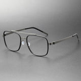 High Quality Denmark Linde 9744 Titanium No Screw Glasses Frames Optical Ultra-light Business Suqre Glasses Light Luxury Men