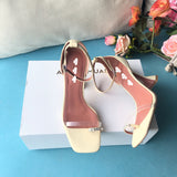 S-shoe A.M.I.N.A M.U.A.D.D.I Women's Strappy Chunky Block Sandals Ankle Strap Open Toe High Heel for Dress Wedding Party Evening Office Shoes Sandals