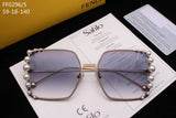 S-sunglasses Fendi Italy Designer Eyeglass Frames Glasses Pearl decoration Full frame for FF0296