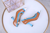 S-shoe Fendi Stiletto High Heel Shoes for Women Pointed Closed Toe Classic Slip On Dress Pumps