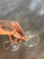 S-sunglasses t.h.e w.i.z & t.h.e o.w.n.e.r Oversized Square Gradient Mirror lens Rimless Sunglasses
