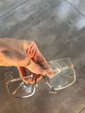 S-sunglasses t.h.e w.i.z & t.h.e o.w.n.e.r Oversized Square Gradient Mirror lens Rimless Sunglasses