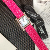W-watch h.e.r.m.e.s Heure H watch, 21 x 21 mm Steel watch with sunburst stamped motif