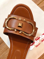 S-shoe S.a.l.v.a.t..o.r.e F.e.r.r.a.g.a.m.o Women's Wide Width Slide Sandals Slip On Flat Cross Strap Casual Summer Shoes