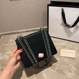 M-Handbag GUCCI 20cm Ladies Vintage Printing Wide Shoulder Strap Messenger Bag Small Square Bag