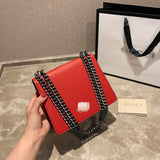 M-Handbag GUCCI 20cm Ladies Vintage Printing Wide Shoulder Strap Messenger Bag Small Square Bag