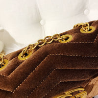 L-package GC Women's Marment Style ‎446744  mini bag embroidered chevron velvet with a heart Golden Chain