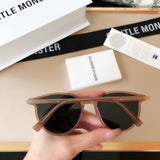 S-sunglasses 2021 Gentle New Round Frame Sunglasses For Slo With White Round Case Women Retro Glasses Female Cat Eye Women Sunglasses Female Retro Glasses