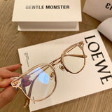 S-sunglasses 2021 Gentle Anti Radiation Glasses For Alio With White Round Case Retro Round Glasses Frame Anti Blue Light Eyeglasses Round Oversized Antiradition Replaceable Lens in Full Metal Frame Computer Eyewear for Women and Men