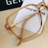 S-sunglasses G monster Anti-Blue Women Round Glasses Eyeglasses For Jeff Anti Radiation Metal Details Thin Temples Transparent Retro unisex Computer lens Oversized Black Acetate Frame Eyewear 99.9% UV Protection