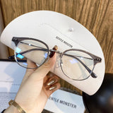 S-sunglasses 2021 Gentle Anti Radiation Glasses For Alio With White Round Case Retro Round Glasses Frame Anti Blue Light Eyeglasses Round Oversized Antiradition Replaceable Lens in Full Metal Frame Computer Eyewear for Women and Men