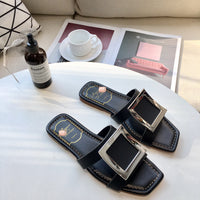 S-shoe R.O.V Womens Flat Sandals Slides Open Toe Slip On Shoes for Summer