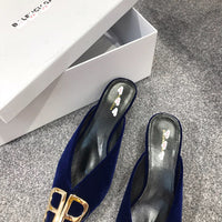 S-shoe Balenciaga Womens High Heel Pumps Pointed Ankle Buckle Stilettos Dress Shoes